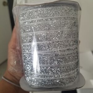 Velvet Ribbon 50 Yards Roll New Silver Color NO GLITTER